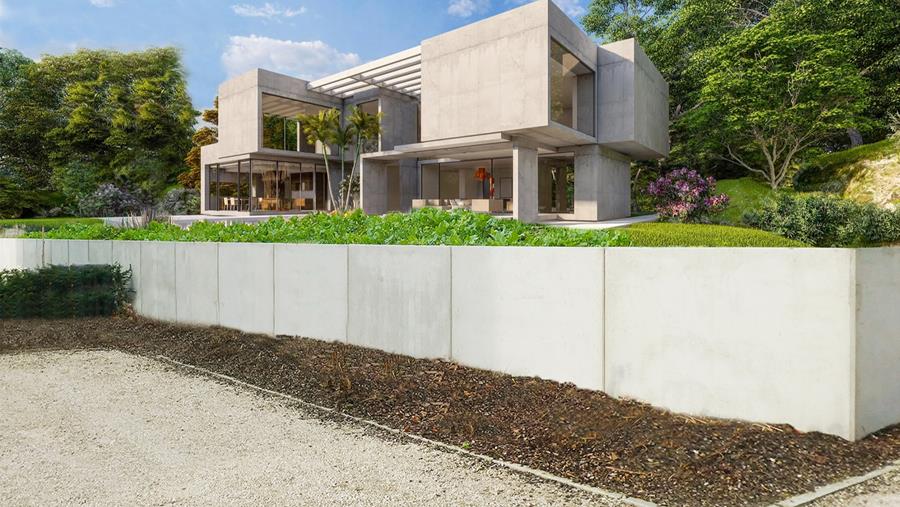 Un mur de soutènement parfait en béton préfabriqué pour votre jardin